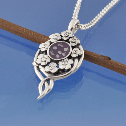 Cremation Ashes Necklace - Forget Me Nots Bead by Chris Parry Jewellery