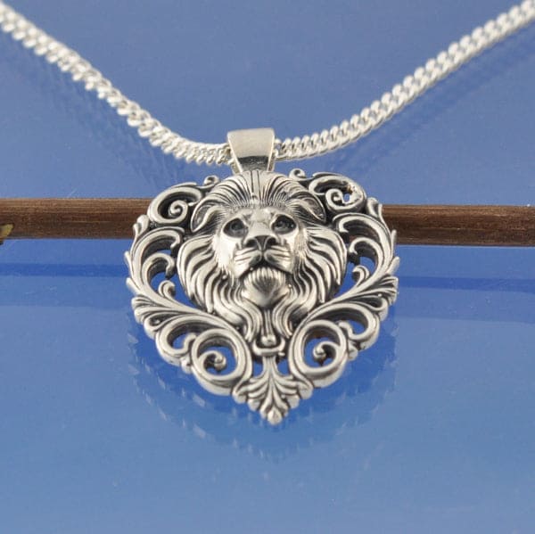 Cremation Ashes Necklace - Lions Head Bead by Chris Parry Jewellery