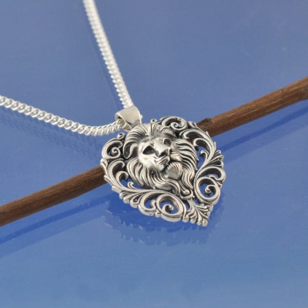 Cremation Ashes Necklace - Lions Head Bead by Chris Parry Jewellery