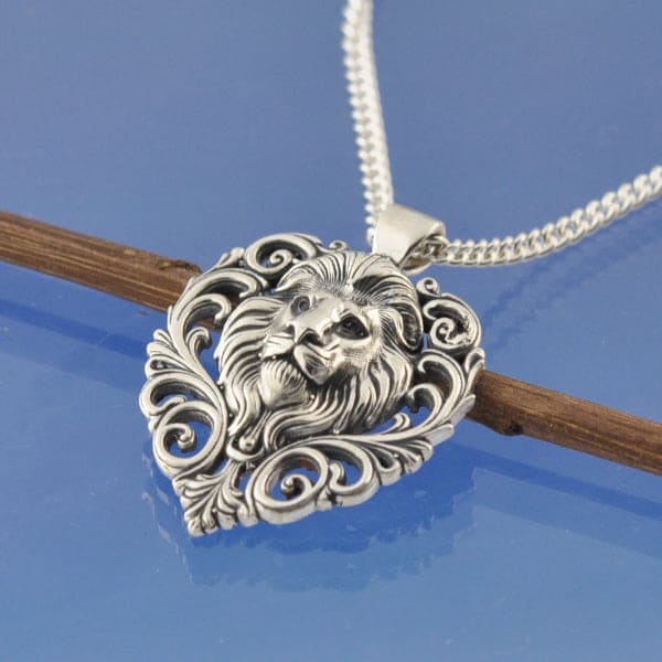 Cremation Ashes Necklace - Lions Head Bead by Chris Parry Jewellery