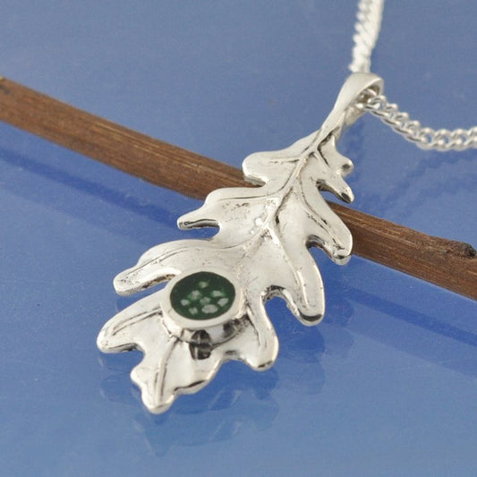 Cremation Ashes Necklace - Oak Leaf Bead by Chris Parry Jewellery