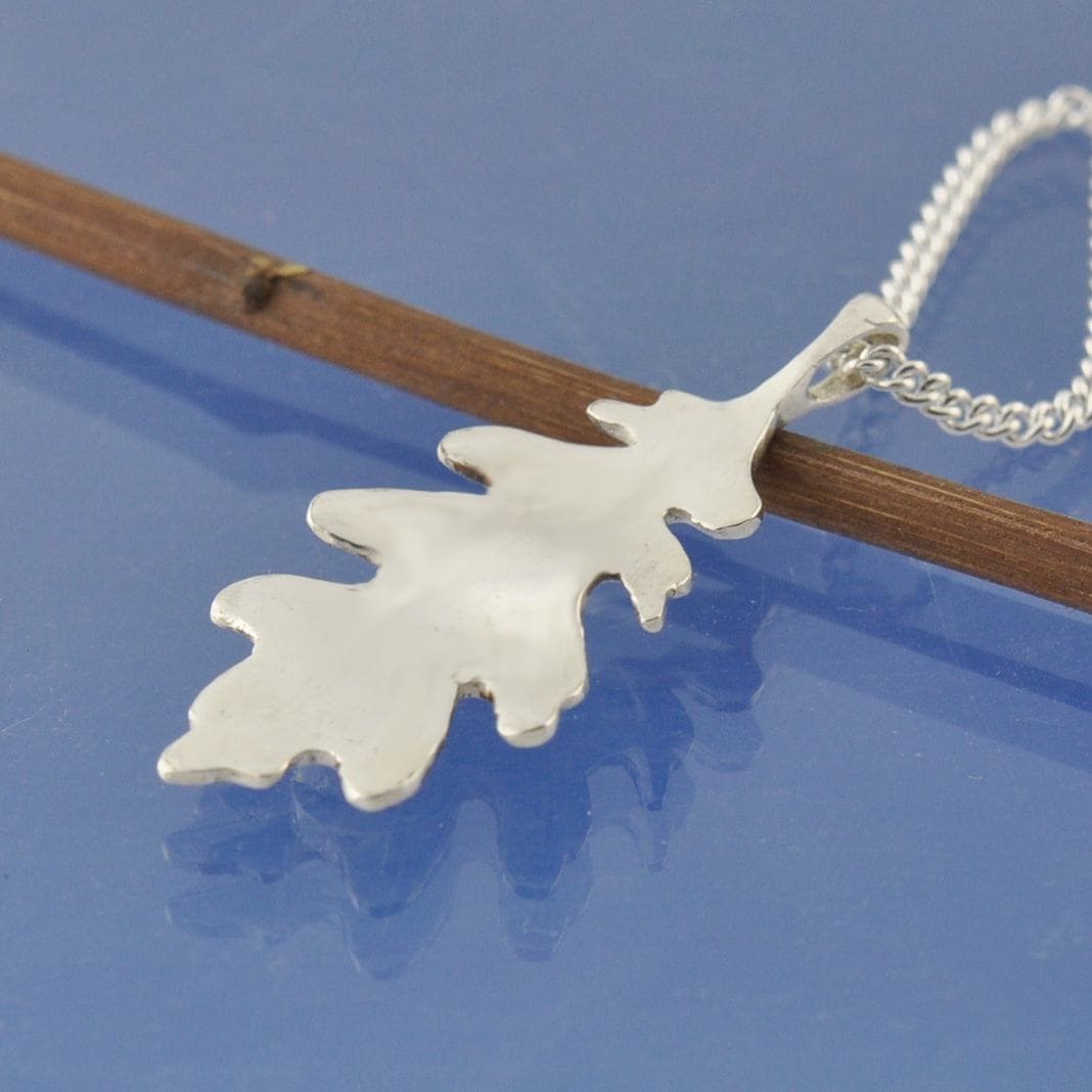 Cremation Ashes Necklace - Oak Leaf Bead by Chris Parry Jewellery