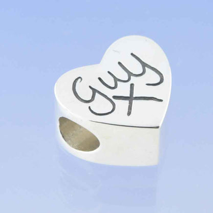 Handwriting Charm - Heart Bead by Chris Parry Jewellery