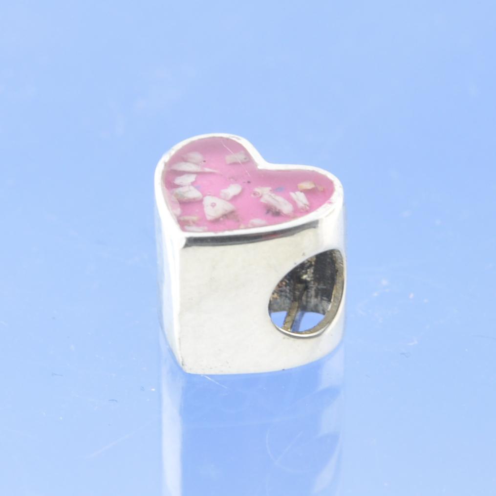Love You Cremation Ash Resin Heart Bead Bead by Chris Parry Jewellery