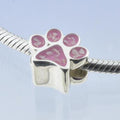 Pet Ashes Charm Bead - Paw Print Bead by Chris Parry Jewellery