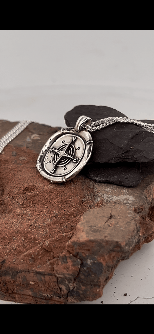 Compass Aged Necklace by Chris Parry Jewellery