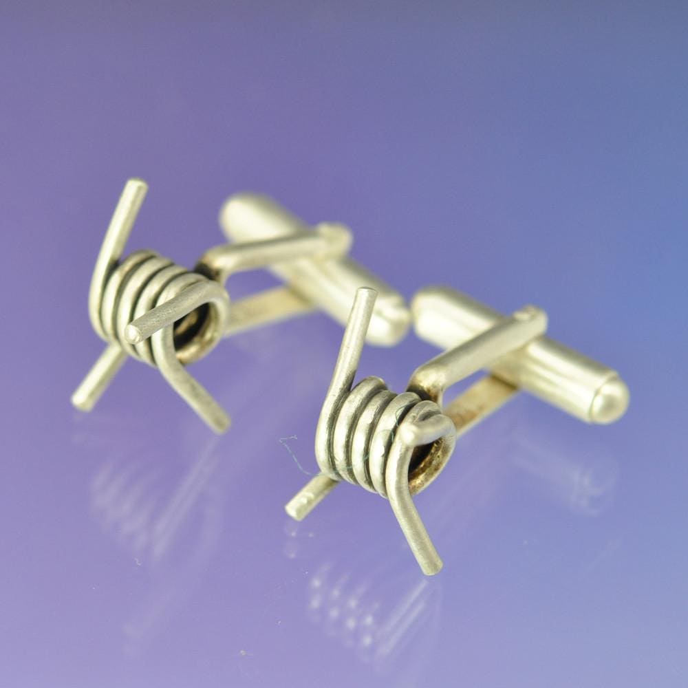 Barbed Wire Cufflinks Cufflinks by Chris Parry Jewellery