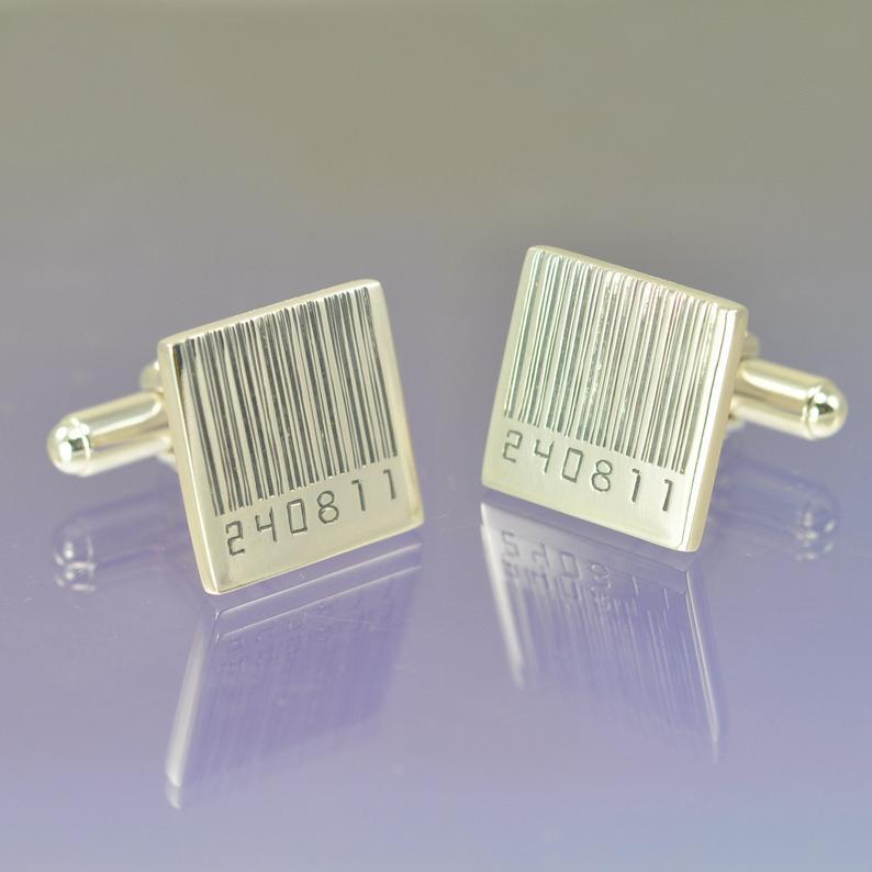 Barcode Date Cufflinks Cufflinks by Chris Parry Jewellery