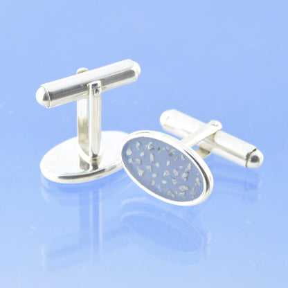 Cremation Ash Cufflinks - Resin Oval Cufflinks by Chris Parry Jewellery