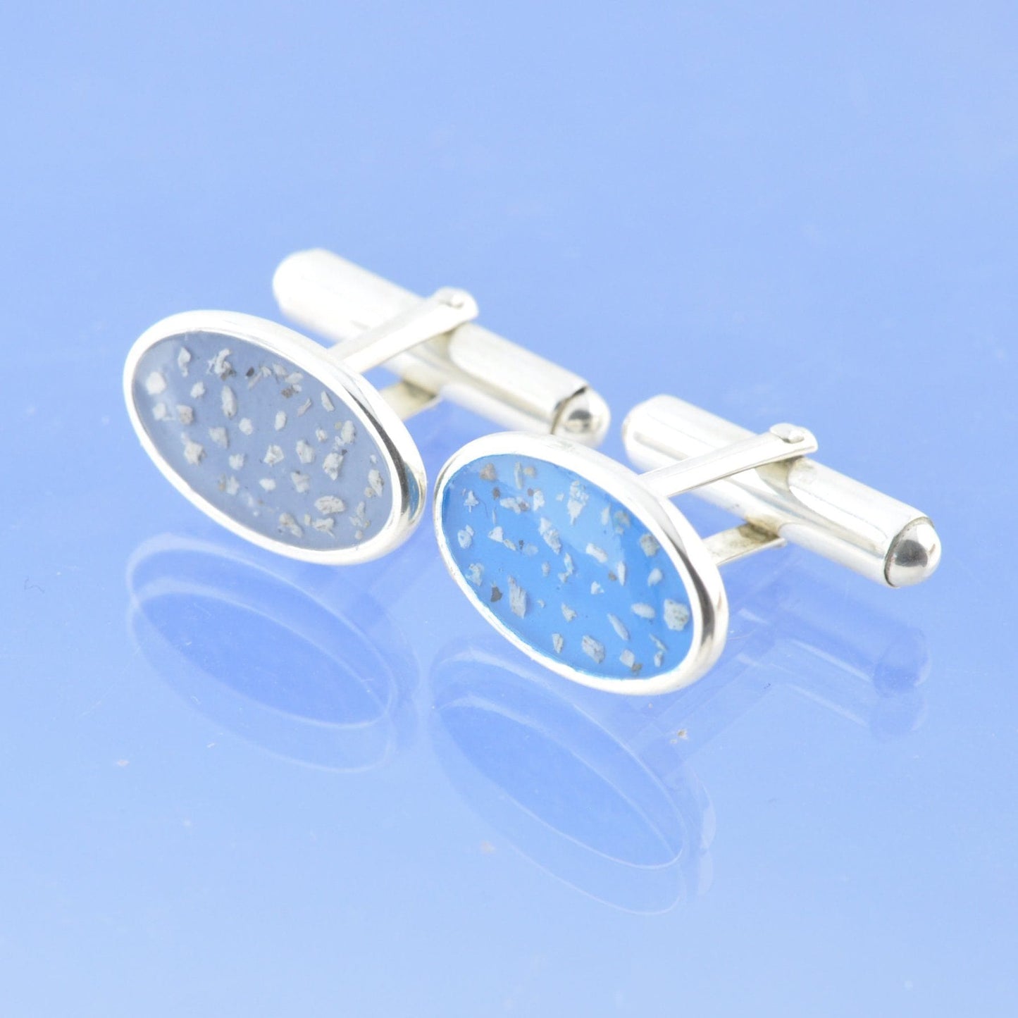 Cremation Ash Cufflinks - Resin Oval Cufflinks by Chris Parry Jewellery