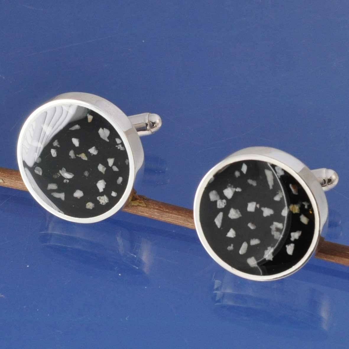 Cremation Ash Cufflinks - Round Cufflinks by Chris Parry Jewellery