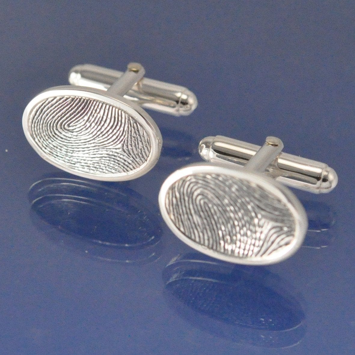 Fingerprint Cufflinks - Oval Cufflinks by Chris Parry Jewellery