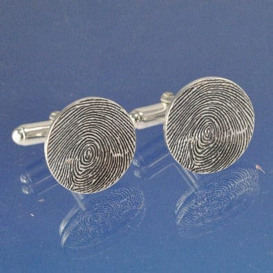 Fingerprint Cufflinks - Round Cufflinks by Chris Parry Jewellery
