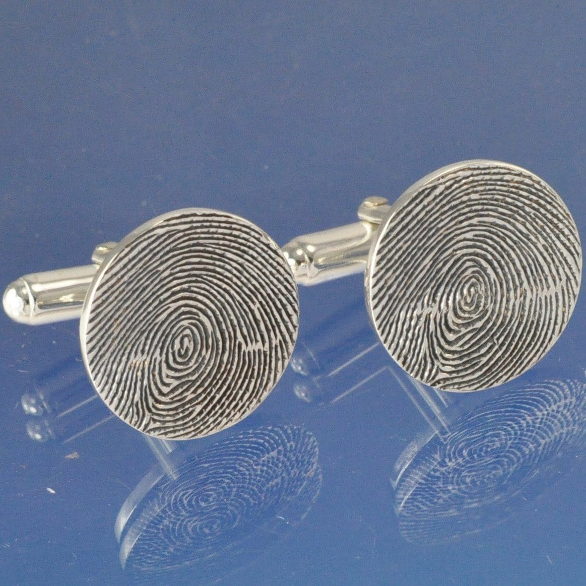 Fingerprint Cufflinks - Round Cufflinks by Chris Parry Jewellery