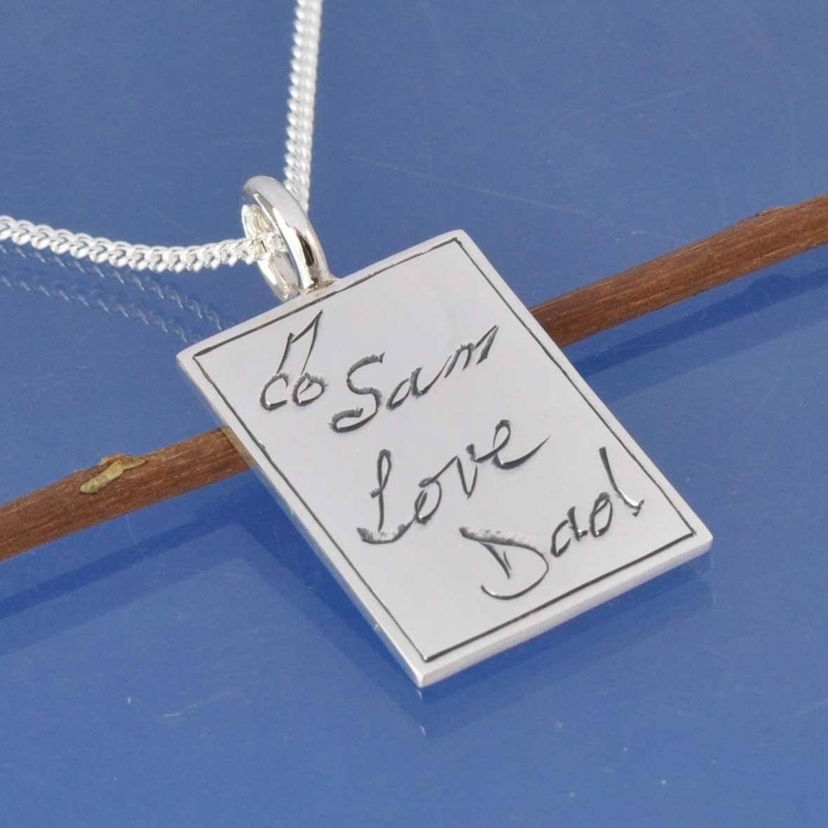 Necklace with deals someone's handwriting