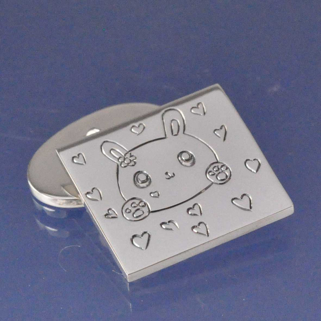 Kids Drawing Cufflinks With Chain Cufflinks by Chris Parry Jewellery