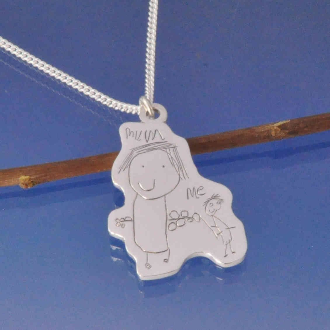 Kids Drawing Pendant Cut Out Cufflinks by Chris Parry Jewellery