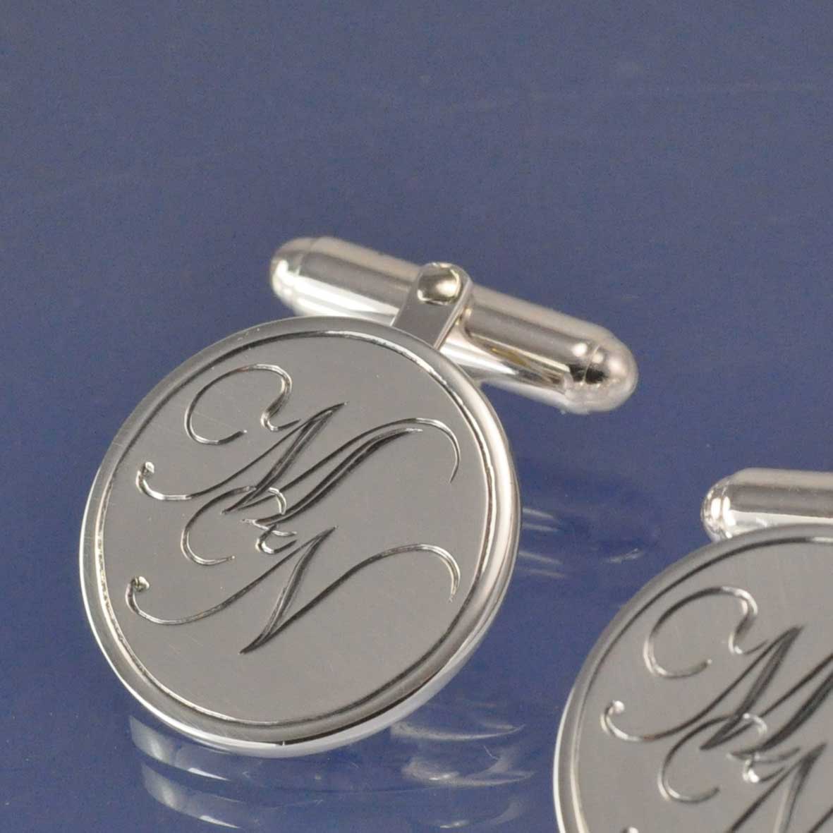 Silver on sale monogram cufflinks