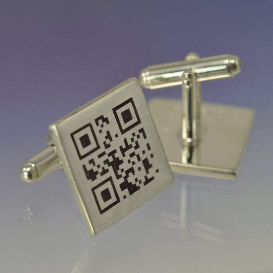 Personalised QR Code Cufflinks Cufflinks by Chris Parry Jewellery