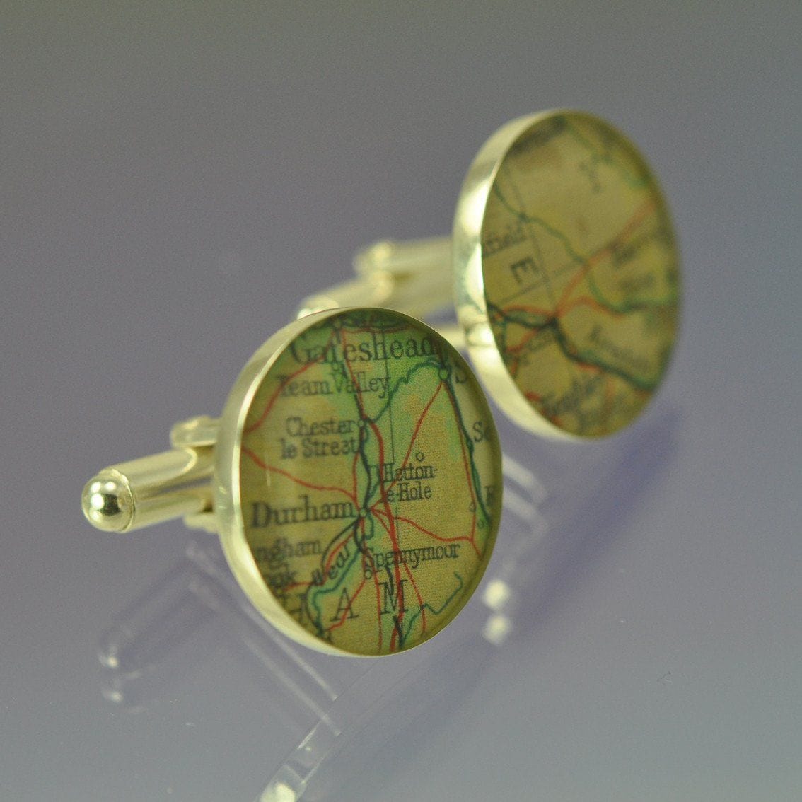 Personalised Vintage Map Cufflinks Cufflinks by Chris Parry Jewellery