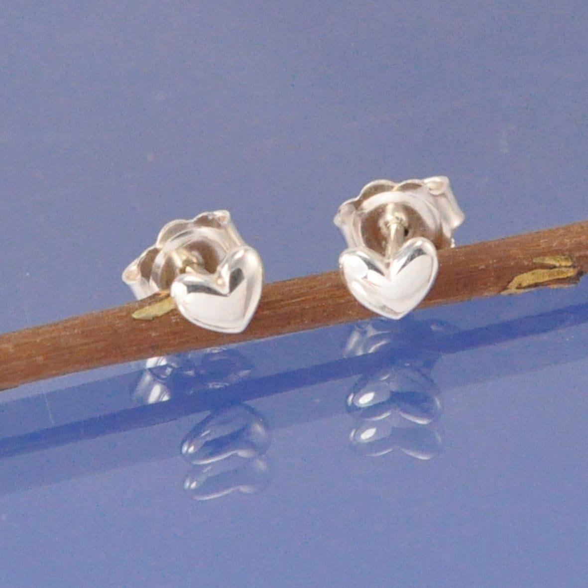Bulbous Heart Stud Earrings Earring by Chris Parry Jewellery