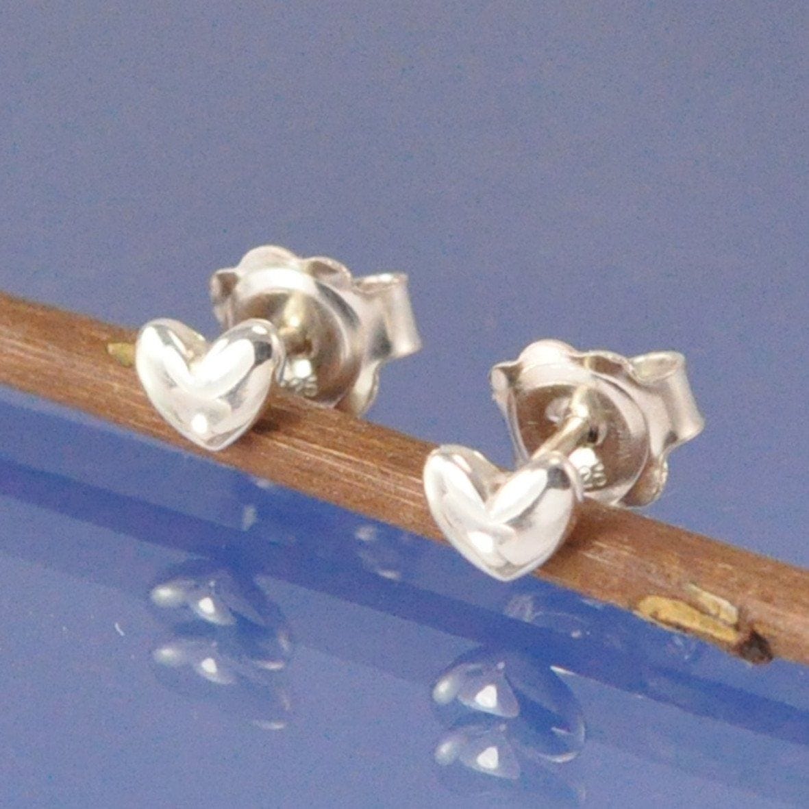 Bulbous Heart Stud Earrings Earring by Chris Parry Jewellery