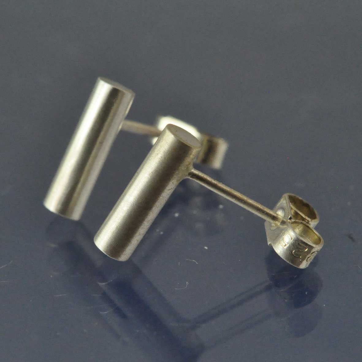 Cremation Ash Earrings - Cylinder Studs Earring by Chris Parry Jewellery