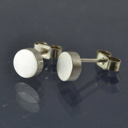Cremation Ash Earrings - Disc Studs Earring by Chris Parry Jewellery