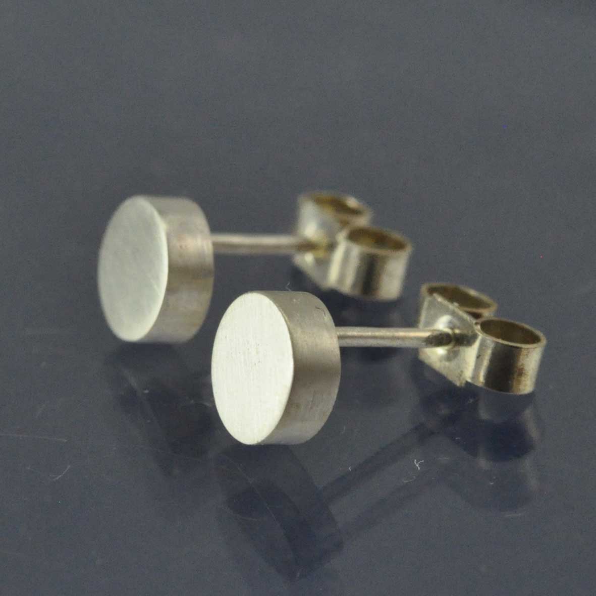 Cremation Ash Earrings - Disc Studs Earring by Chris Parry Jewellery