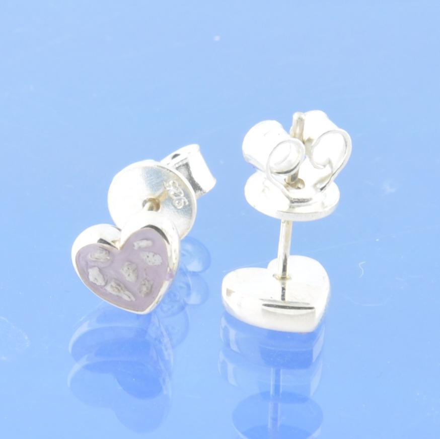 Cremation Ash Earrings - Heart Studs Earring by Chris Parry Jewellery