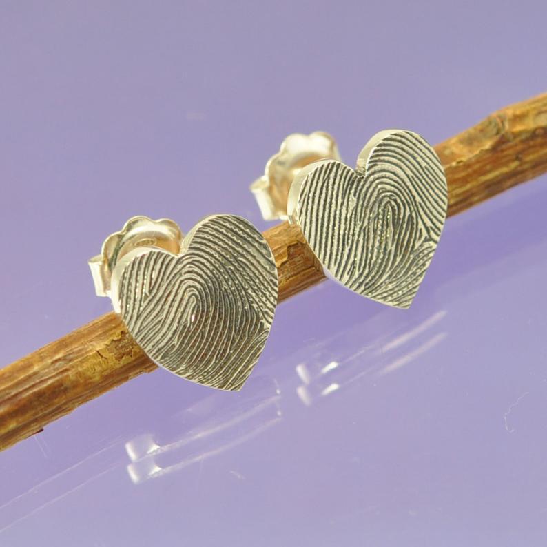 Fingerprint Heart Earrings Earring by Chris Parry Jewellery