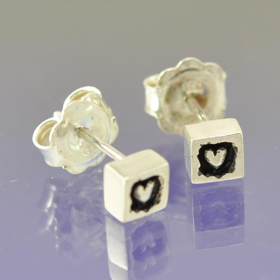 Hearts Within. Stud Earrings. Earring by Chris Parry Jewellery