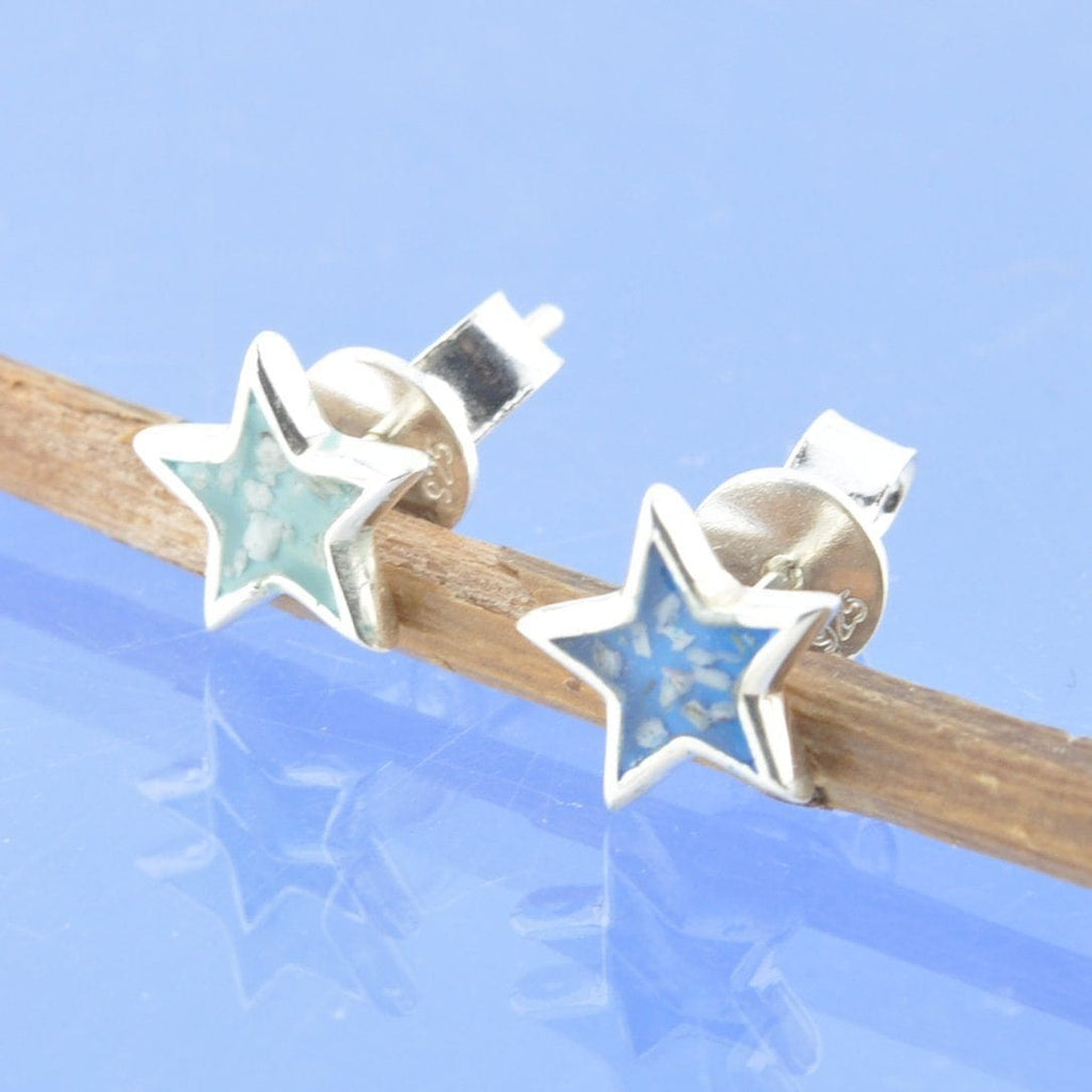 Resin Star Cremation Ash Earrings Earring by Chris Parry Jewellery