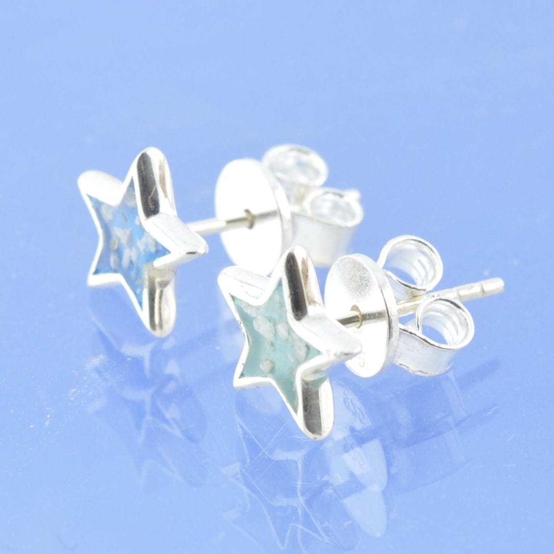Resin Star Cremation Ash Earrings Earring by Chris Parry Jewellery