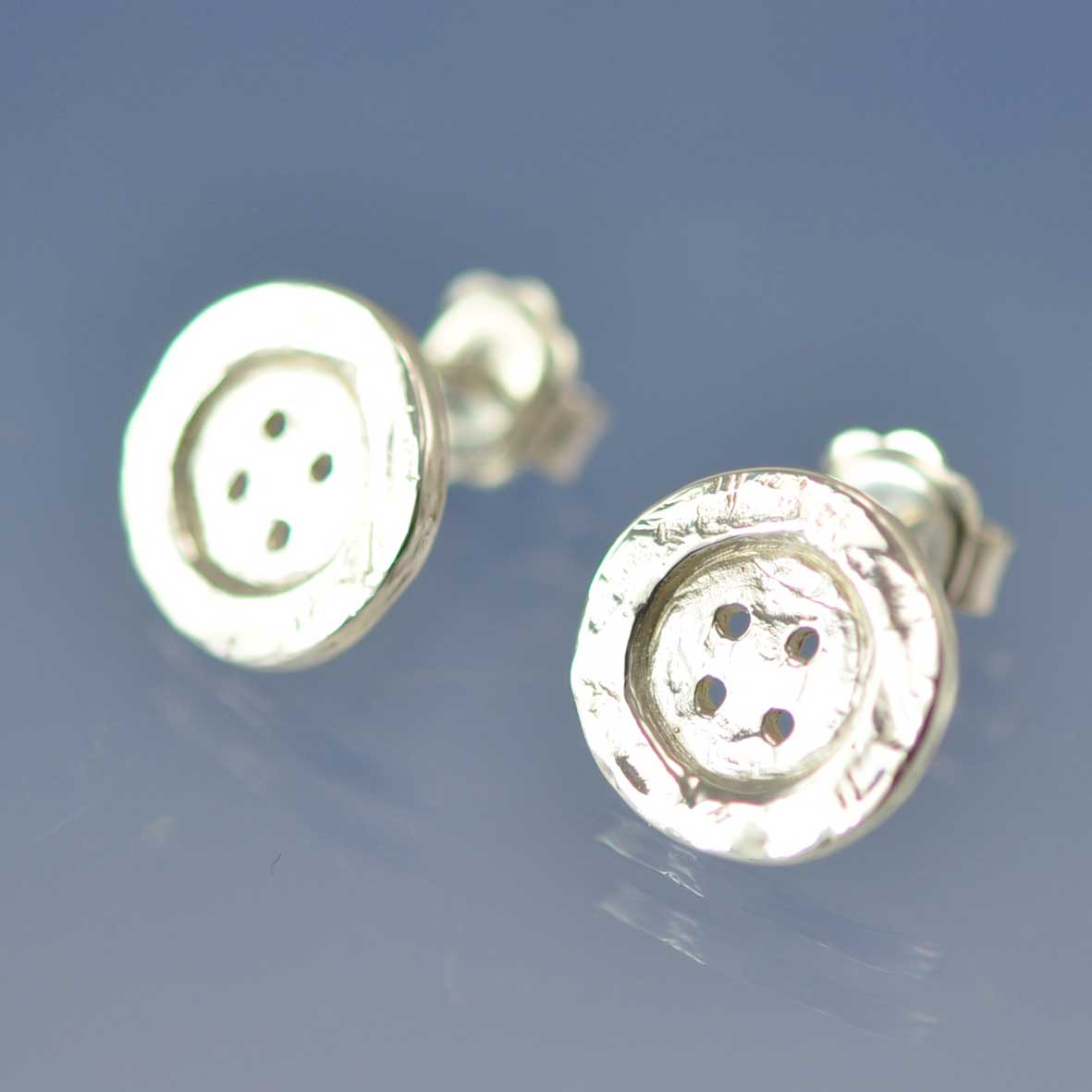 Shabby Chic Button Studs Earring by Chris Parry Jewellery