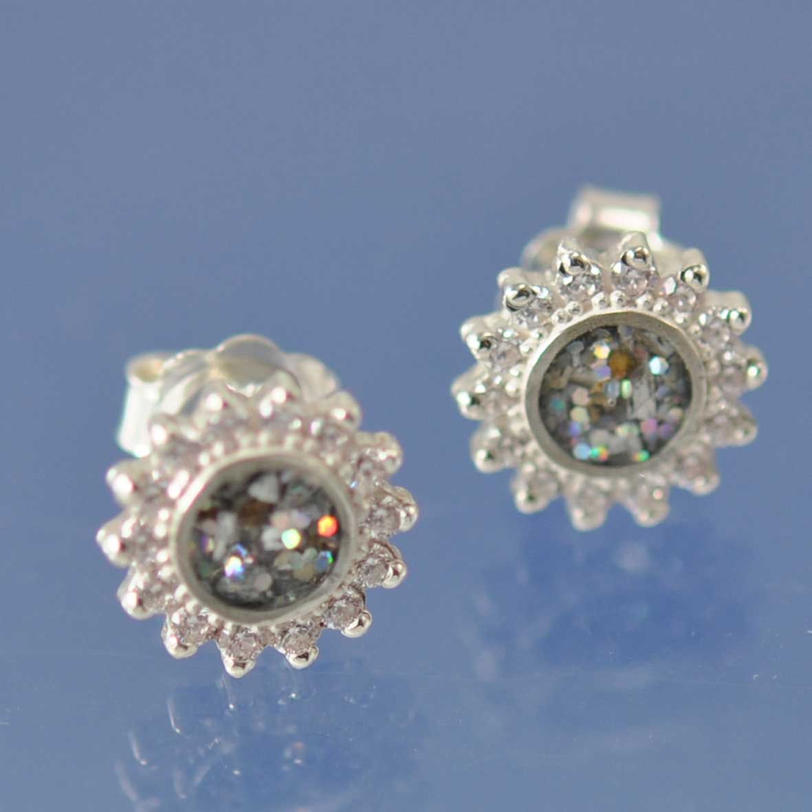 Sparkling Cremation Ash Earrings Earring by Chris Parry Jewellery