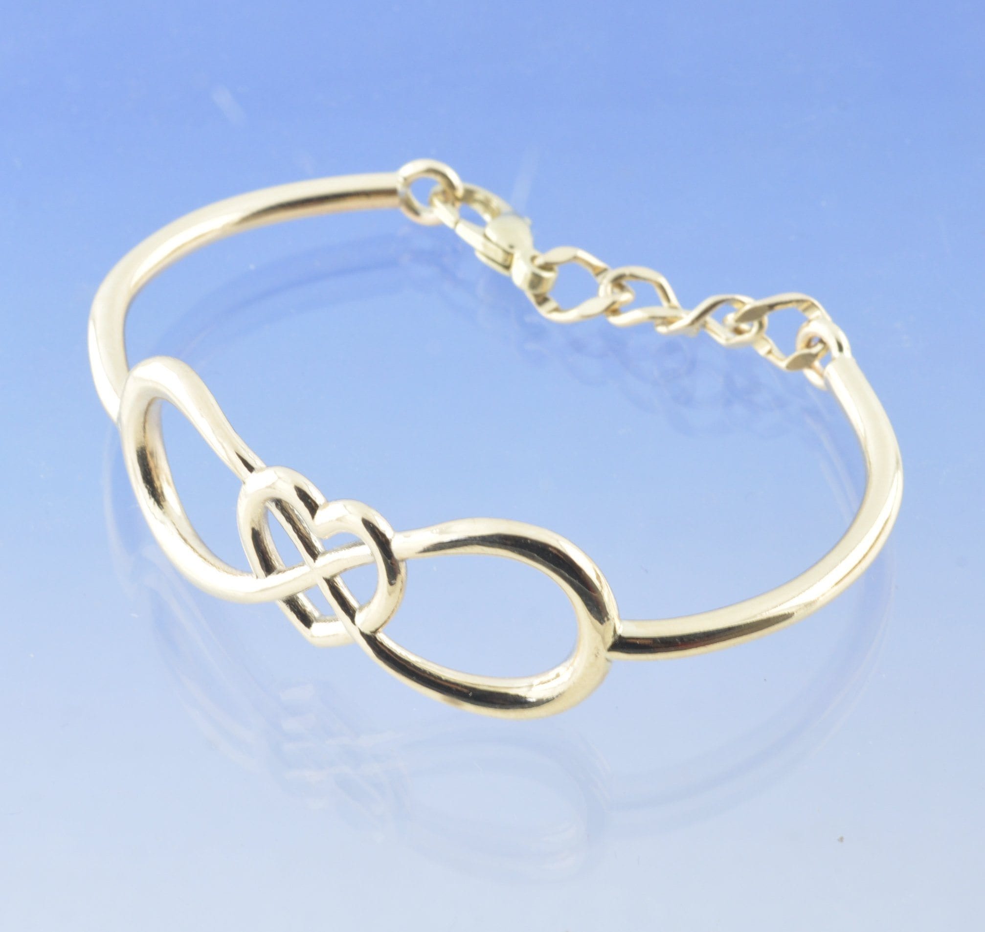 Crystal Infinity Heart - Yellow Gold Stainless Steel Cremation Ashes  Jewellery Bracelet