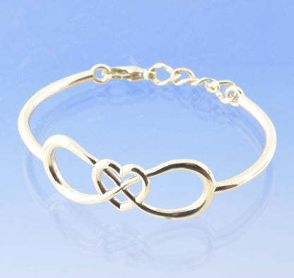 Infinity Heart Entwined Bangle With Cremation Ashes by Chris Parry Jewellery