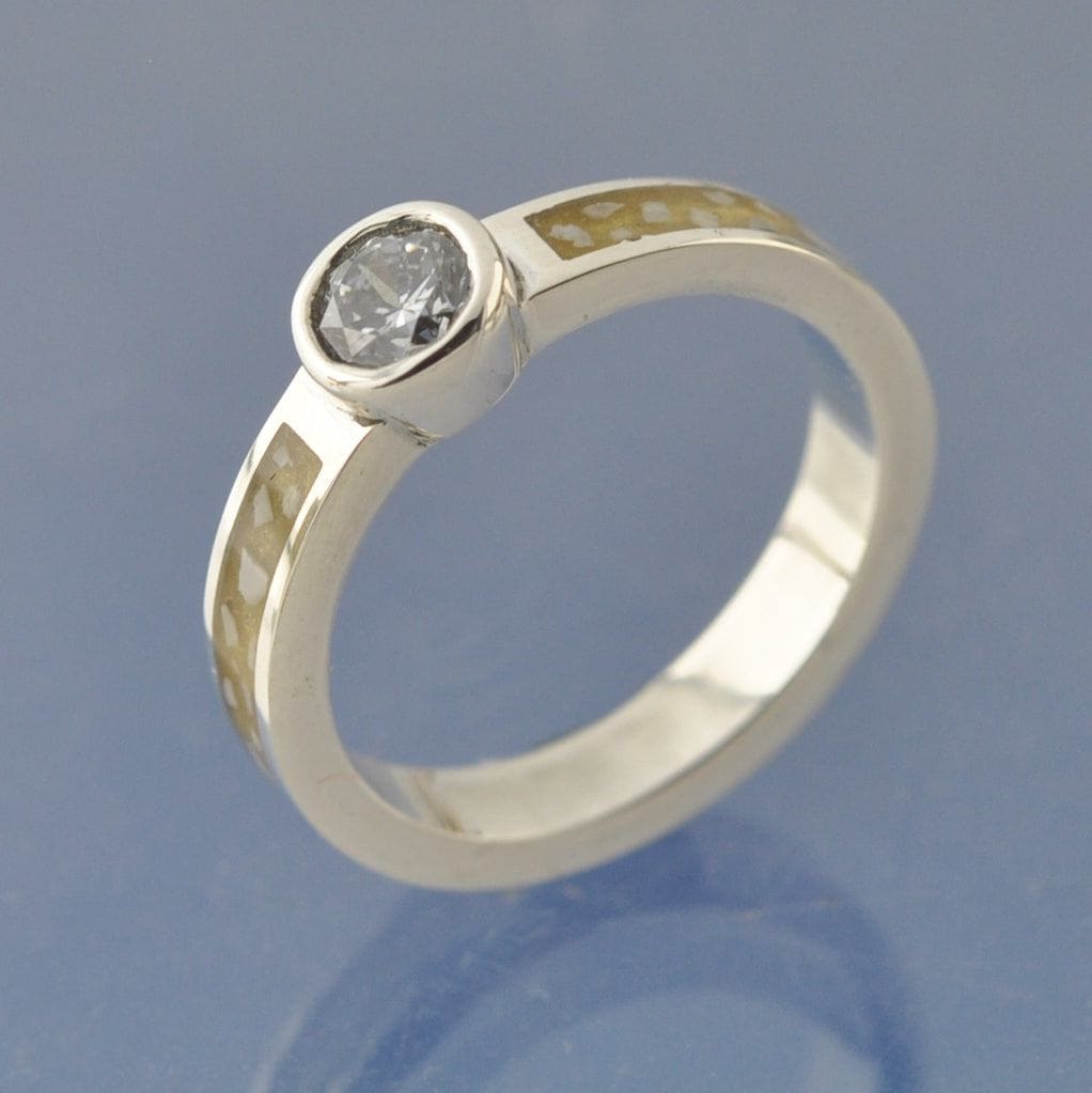 0.50ct Diamond Cremation Ash Ring - Barcelona Ring by Chris Parry Jewellery