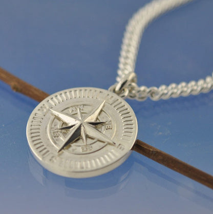 Cremation Ash Compass Pendant Pendant by Chris Parry Jewellery