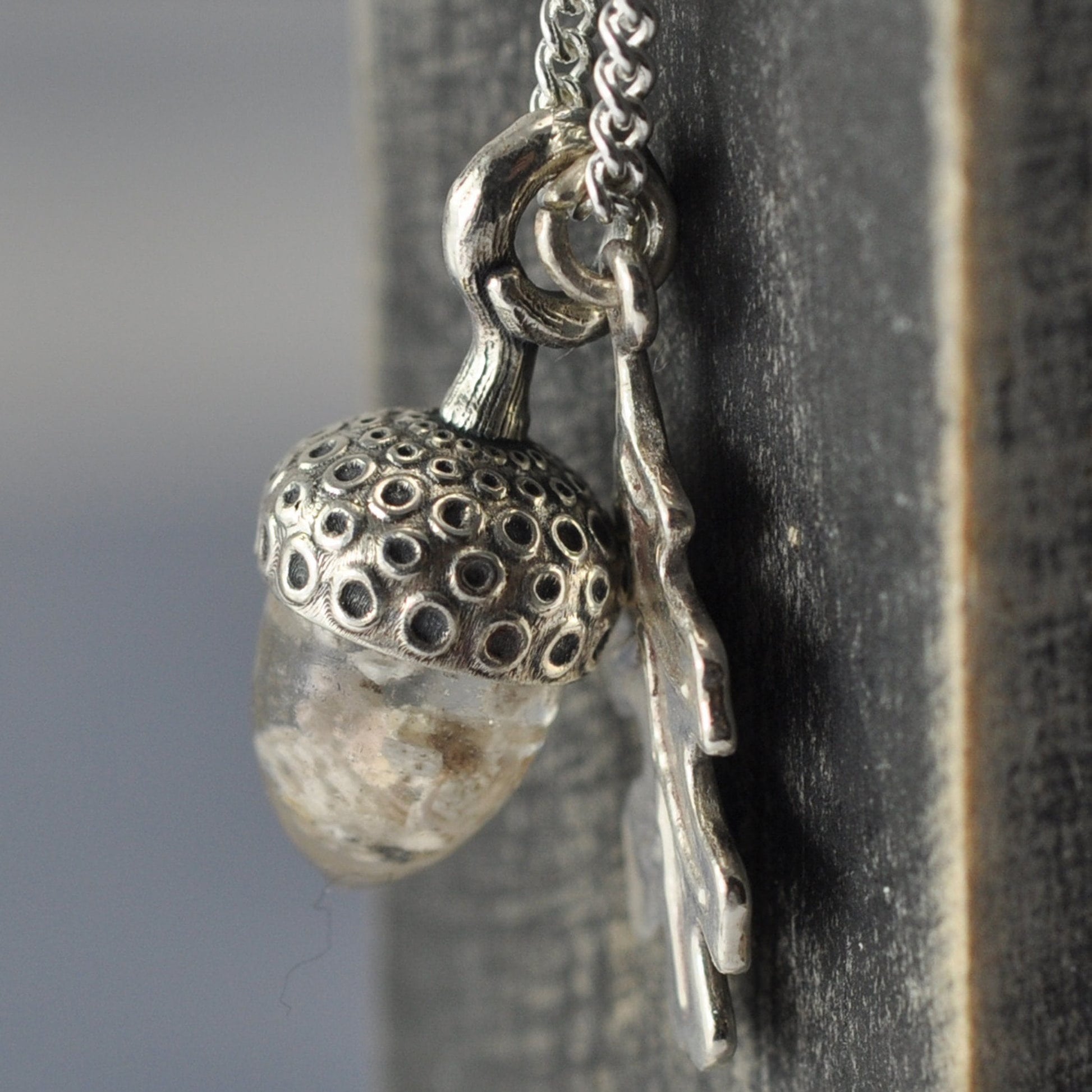 Ashes Necklace Acorn and Leaf Memorial Pendant – Chris Parry