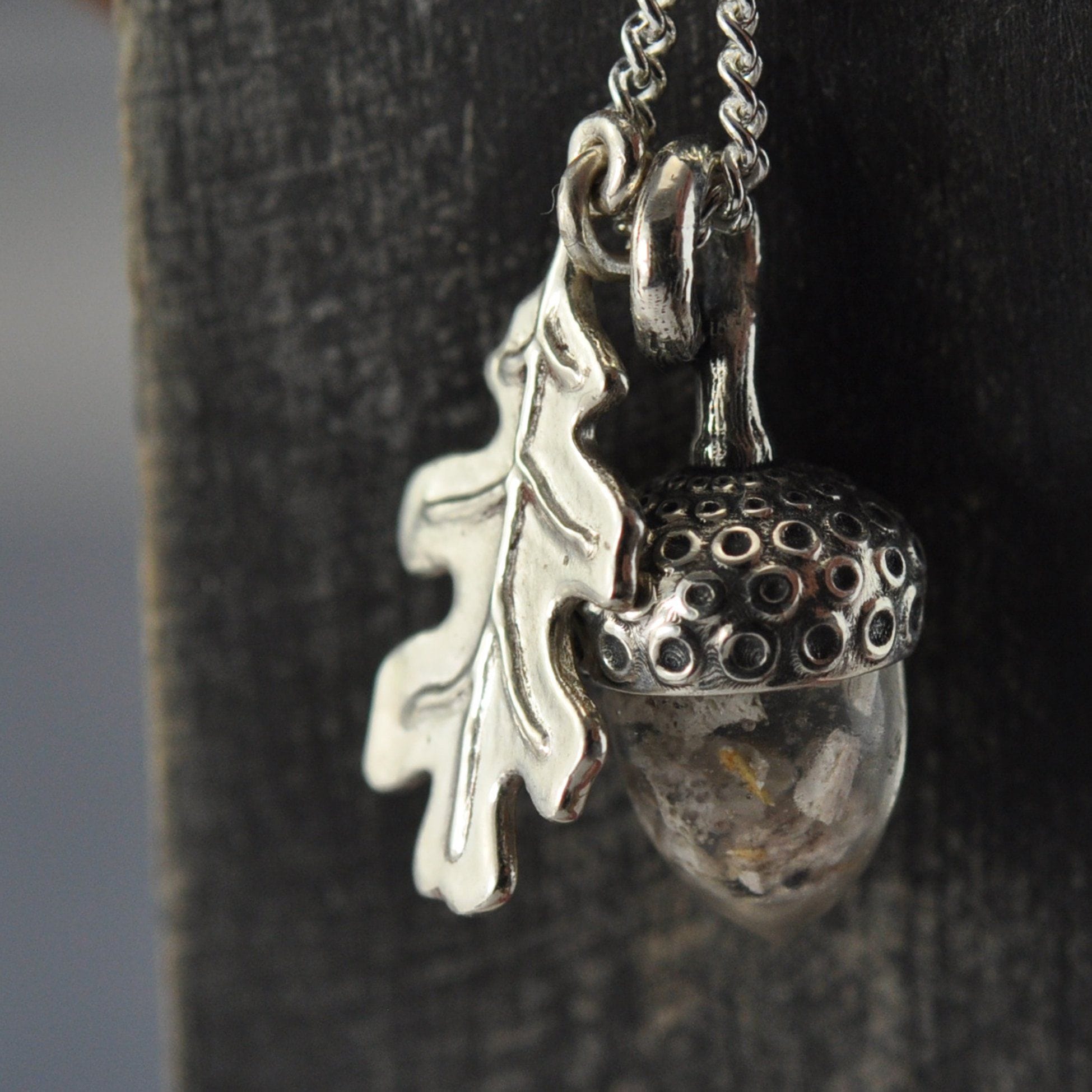 Tiny Teardrop Cremation Necklace with Human / Pet Ashes (Res