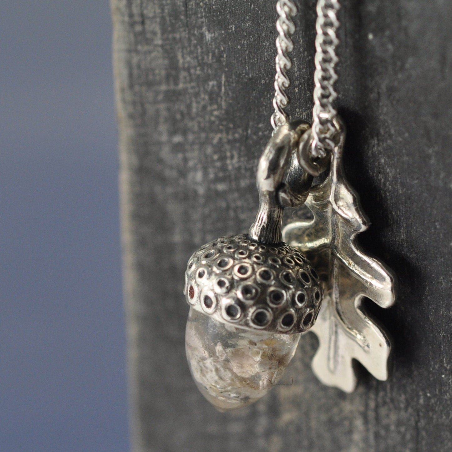Ashes  Necklace - Acorn and Leaf Pendant by Chris Parry Jewellery