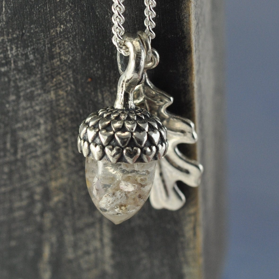 Ashes  Necklace - Acorn and Leaf Pendant by Chris Parry Jewellery
