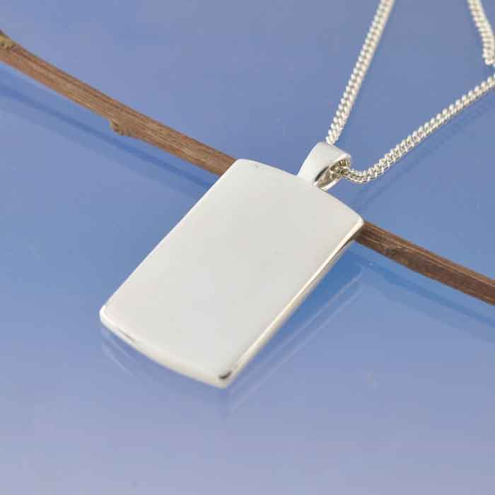 Ashes Necklace Dog Tag Pendant by Chris Parry Jewellery