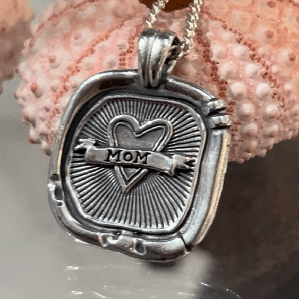 Ashes Necklace Mom Rustic Love heart Pendant