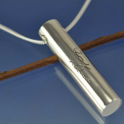 Cremated Ash Necklace -  Cylinder Pendant Pendant by Chris Parry Jewellery