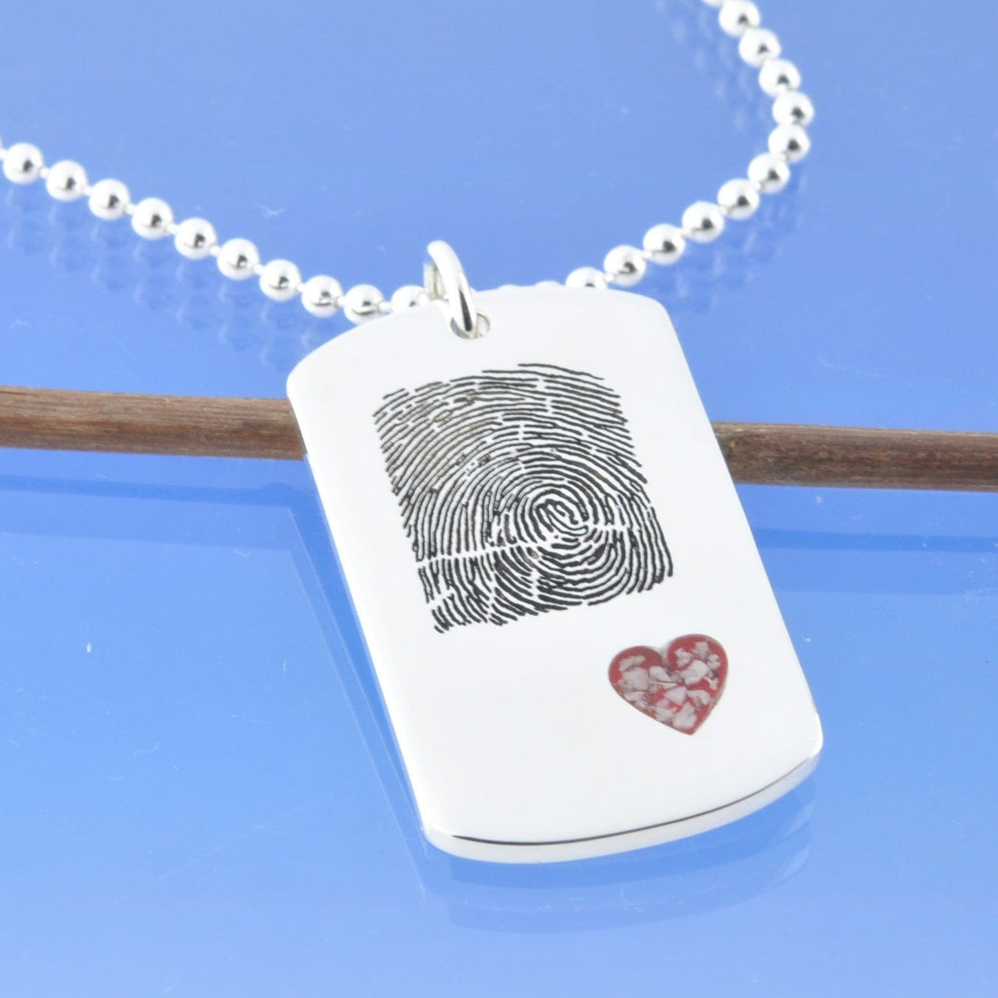 Cremated Ashes Dog Tag Necklace Pendant by Chris Parry Jewellery