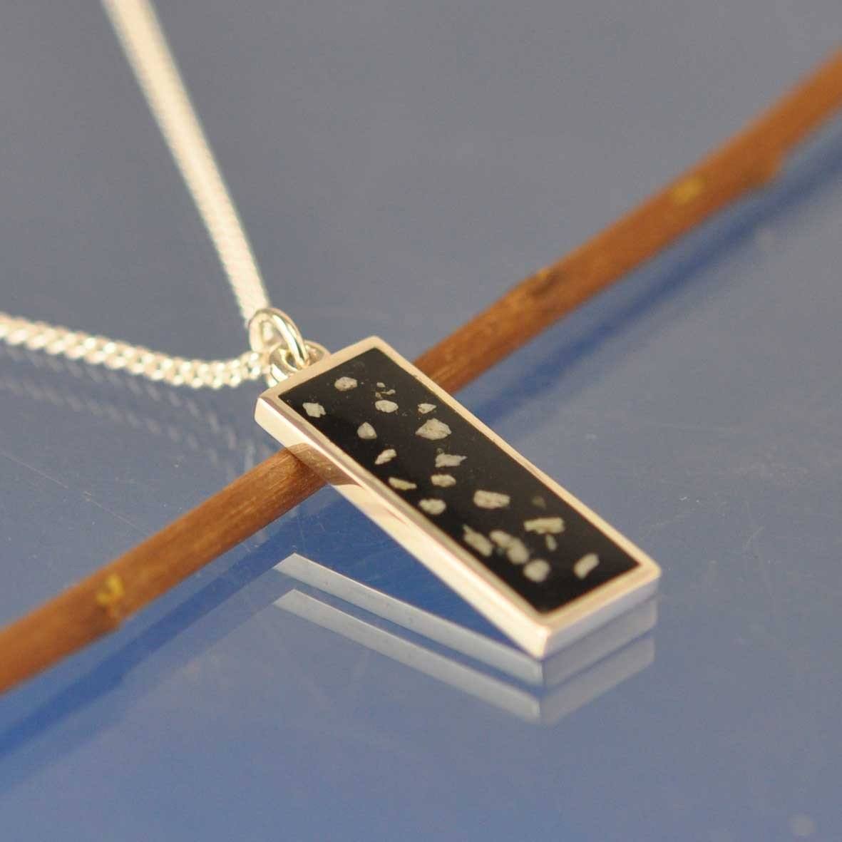 Cremated Ashes Necklace - Rectangular Drop Pendant by Chris Parry Jewellery