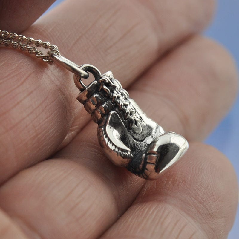 Solid silver boxing hot sale glove pendant